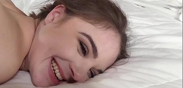  Young coed Megan fucks for facial in rough casting